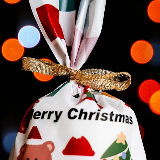Цена за 20 шт. Пакет полиэтиленовый подарочный новогодний, с ушками Merry Christmas, 13?21.5 см