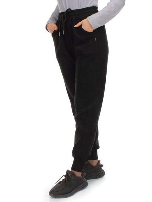 MC903-1 BLACK Брюки спортивные женские (100% хлопок) - Фабричный китай фото 3