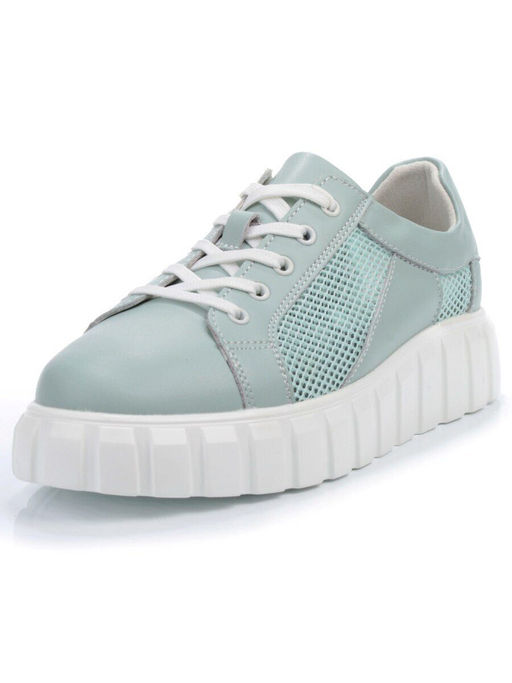 03-PDA93-3 GREEN Полуботинки спортивные женские (натуральная кожа, сетка) - No name фото 5