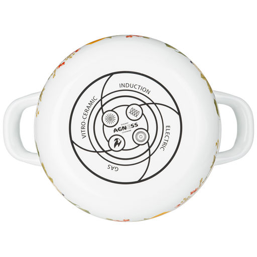 НАБОР КАСТРЮЛЬ AGNESS ЭМАЛИРОВАННЫХ СЕРИЯ ФРУКТОВАЯ КОРЗИНА, 4ПР. 1,5Л И 2,8Л, 16Х10СМ, 20Х12СМ  фото 4