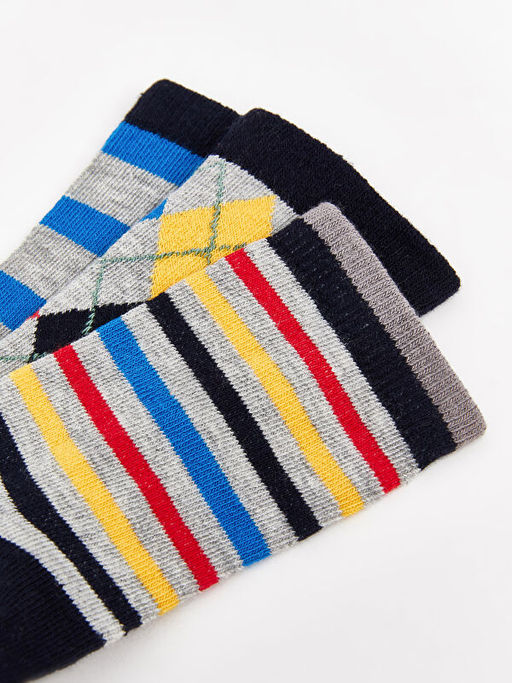 Desenli Erkek ?ocuk Soket ?orap 3l? - Waikiki фото 3