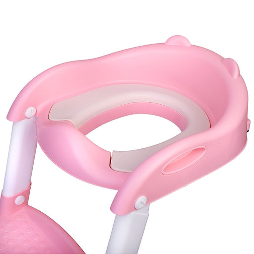 Детская накладка на унитаз со ступенькой (розовый)