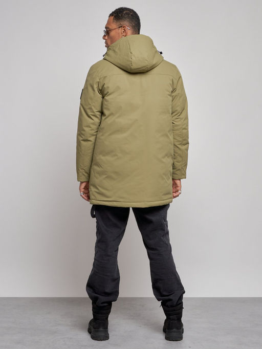 Парка мужская зимняя удлиненная молодежная зеленого цвета 8305Z - Wonderrman фото 5