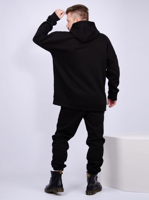 Костюм Грей черный, футер начес - Малина фото 8