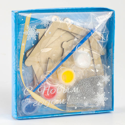 Ёлочная подвеска из дерева своими руками на новый год «Мишка», набор для творчества