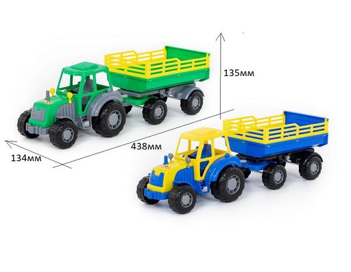 Трактор "Мастер" с прицепом №2 (35271) в сеточке 438х134х135мм, Полесье