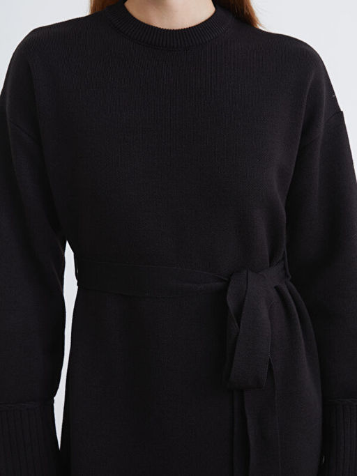 Bisiklet Yaka Ku?akl? Triko Elbise