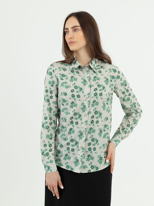 Рубашка с длинным рукавом,полуприлегающего силуэта