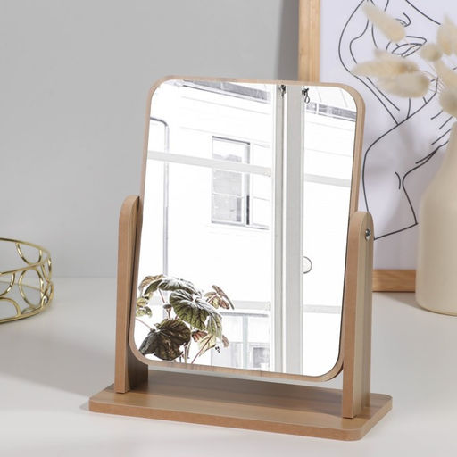 Зеркало настольное BAMBOO, зеркальная поверхность 15,7 х 20,5 см, цвет бежевый - Queen fair фото 3
