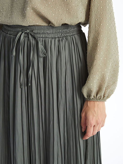 Beli Lastikli Saten Kad?n Etek