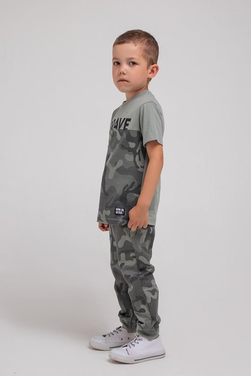 Crockid _ КР 400350/зеленый чай,милитари в полоску к334 брюки д/мал яс  фото 3