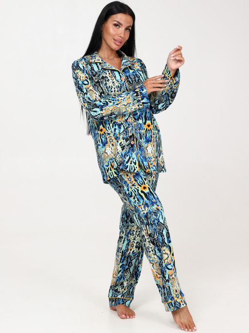 667 ПИЖАМНЫЙ ЖЕНСКИЙ КОСТЮМ (брюки) (Бирюза (змея)) - А-дина фото 4