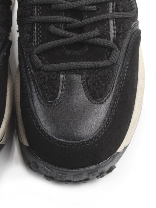 04-XKL23-138R BLACK Кроссовки утепленные женские (натуральная кожа, натуральная замша, байка)