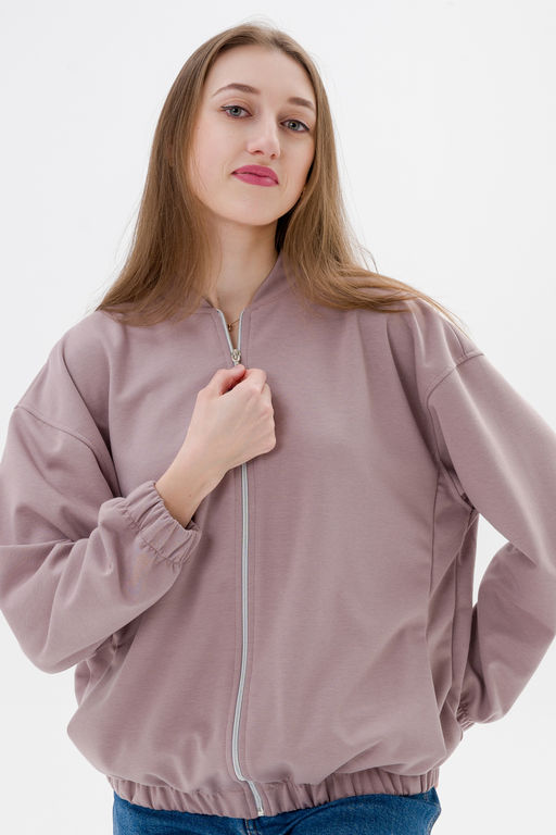 Бомбер из коттон фита кофе макси - Амадэль фото 9