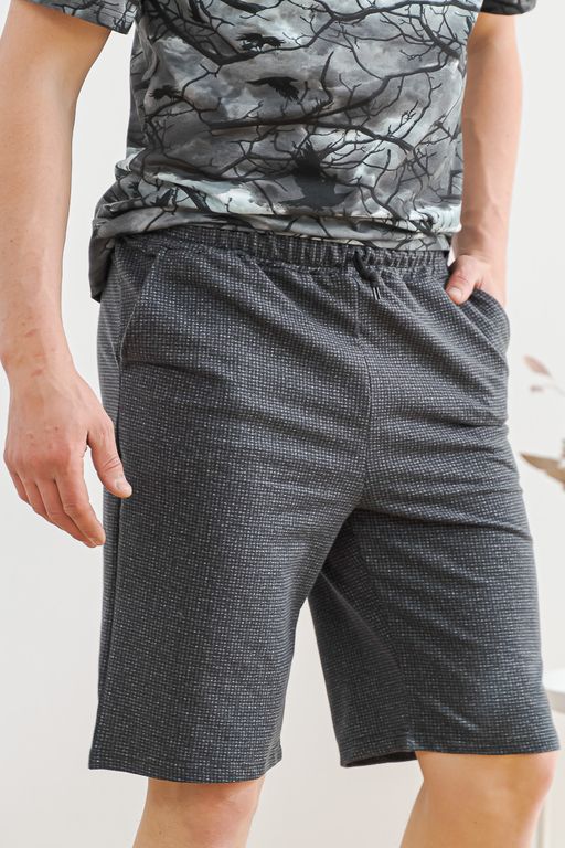 Шорты мужские из футера Шерлок серая клетка - Амадэль фото 3