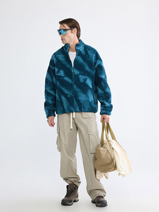 Dik Yaka Pel?? Erkek Fermuarl? Sweatshirt