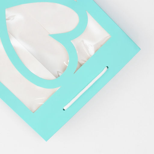 Цена за 12 шт. Пакет подарочный с фигурным окном, 20?16?30 см, голубой - UPAK LAND фото 2