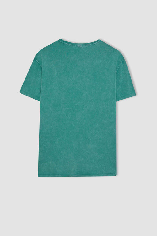 Футболка стандартного кроя с круглым вырезом и короткими рукавами с принтом - Defacto фото 9