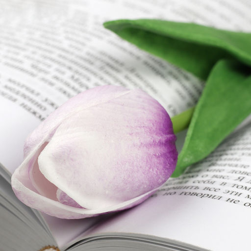 Цветок искусственный Тюльпан 30 см бело-фиолетовые / 1205 /уп 10/200/1200/ латэкс - ГалеонТрейд фото 12