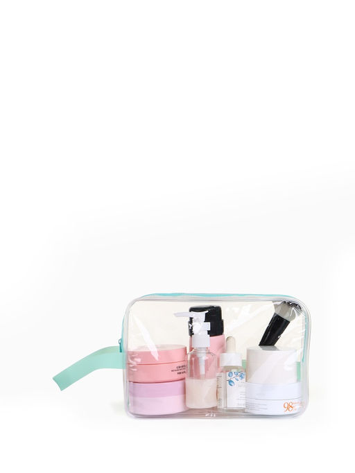 Косметичка на молнии, с ручкой, цвет зелёный