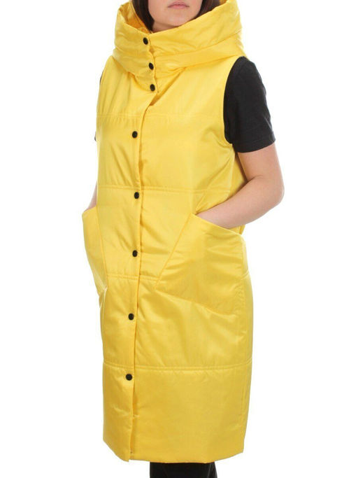 M006 YELLOW Жилет женский демисезонный (100 гр. синтепон) - Фабричный китай фото 3