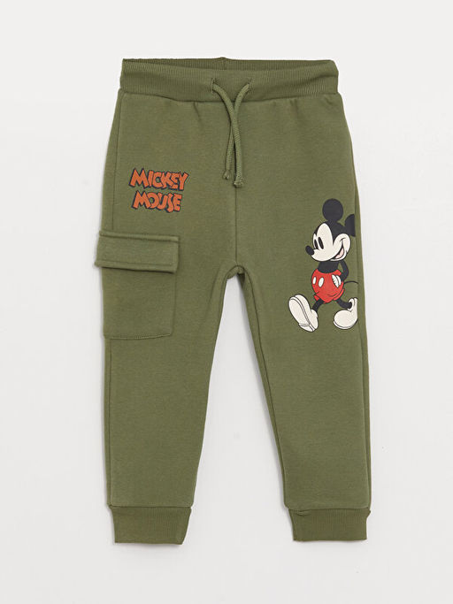 Beli Lastikli Mickey Mouse Bask?l? Erkek Bebek Jogger E?ofman Alt?