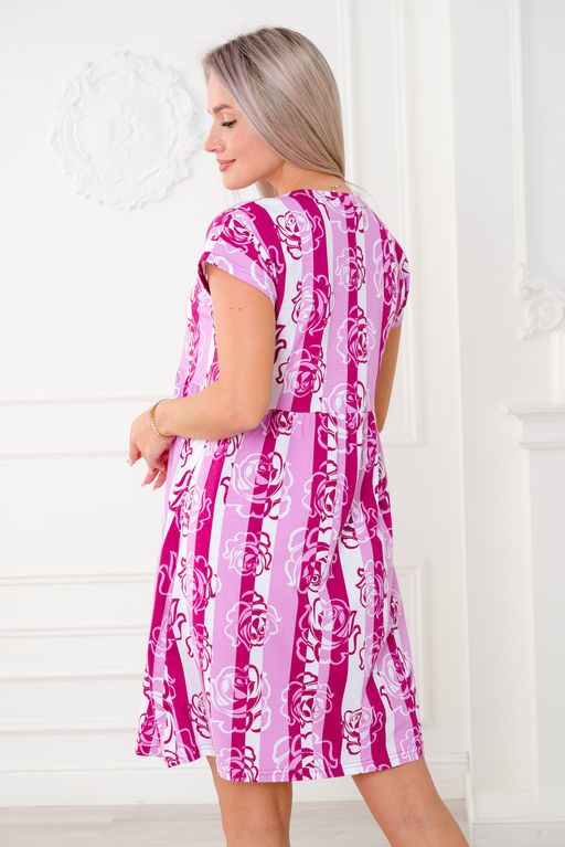 Ночная сорочка из кулирки Долорес лиловая роза - Амадэль фото 2