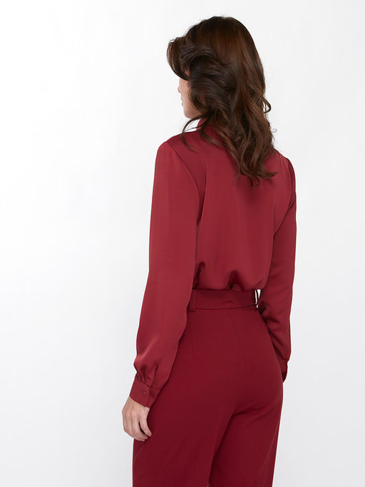 Блузка с галстуком OD-881-6 бордовый - Tantino фото 9