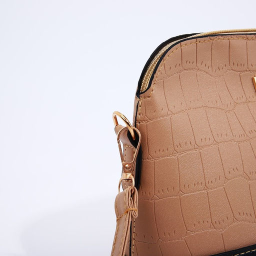 Сумка женская кросс-боди на молнии, 23×9.5×18 см, бежевая