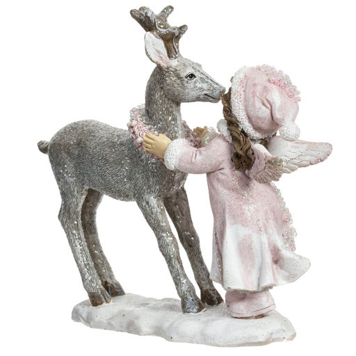Фигурка декоративная "Девочка с оленем", L15 W5,5 H14,5 см