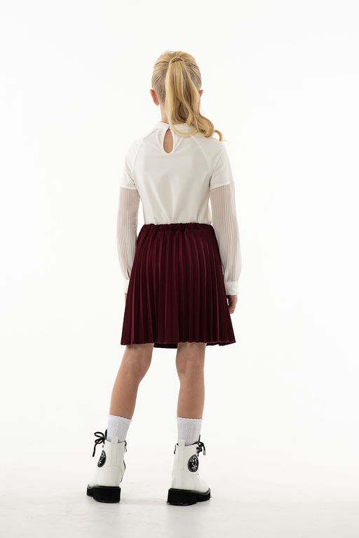 Молочная школьная блуза Mooriposh, модель 06132 фото 3