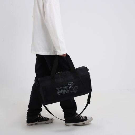 Сумка спортивная ROAR, 40×24×21, на молнии, длинный ремень, черная