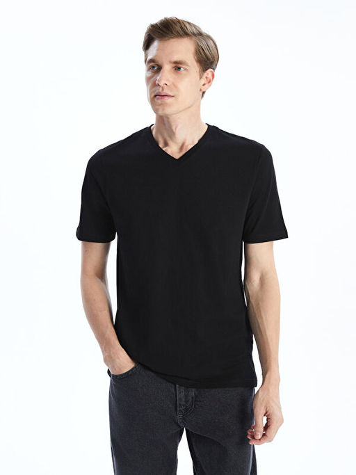 V Yaka K?sa Kollu Penye Erkek Ti??rt