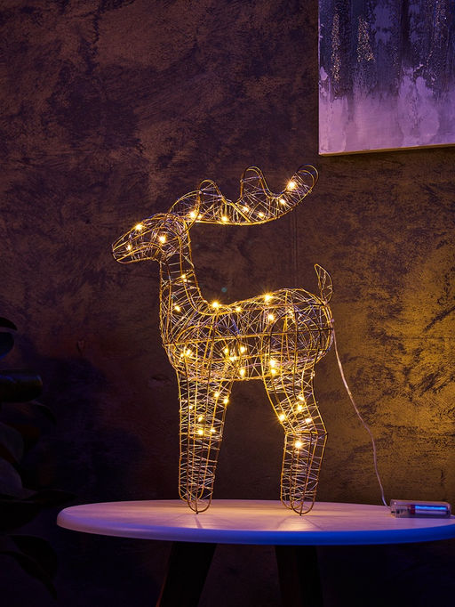 Фигура световая «Олененок», 49×27×9 см, 30 LED, батарейки ААх3 (не в компл.), свечение тёплое белое