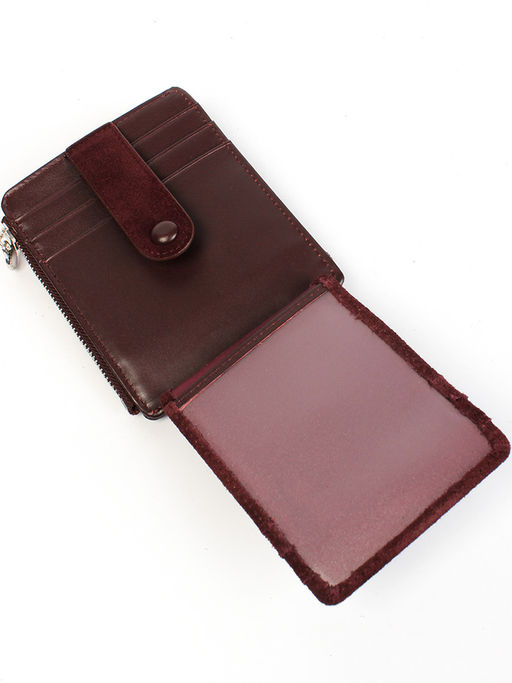 LACCOMA кредитница LA-6525-Z-темно-бордовый натуральная замша  фото 5