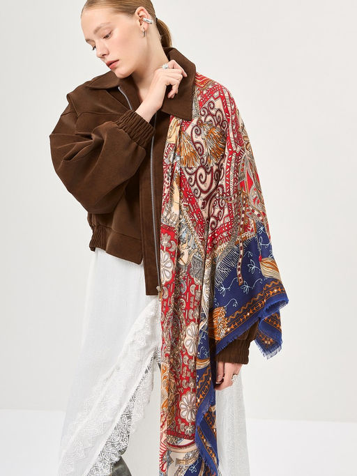 Платок жен. виск+шерсть 130х130 LSZ33-630-12