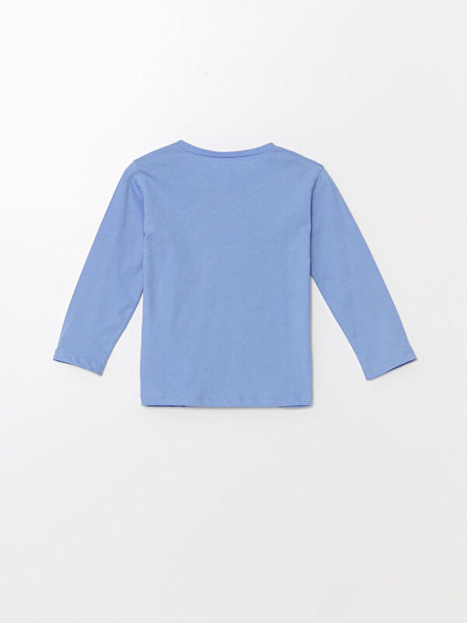 Bisiklet Yaka Bask?l? Uzun Kollu Erkek Bebek Ti??rt - Waikiki фото 3