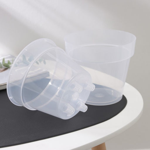 Цена за 2 шт. Кашпо для цветов со вставкой Plast-Avenue «Порто», 1 л, пластик, прозрачное