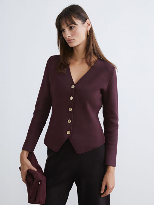 V Yaka Kad?n Triko H?rka