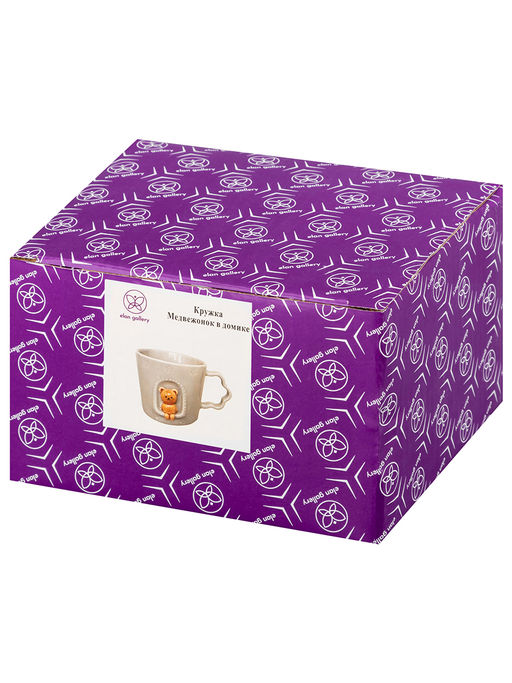 Кружка 250 мл 12*9,5*7,5 см "Медвежонок в домике" фарфор