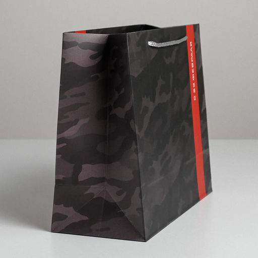 Цена за 2 шт. Пакет подарочный ламинированный, упаковка, «С 23 февраля», ML 27×23×11.5 см