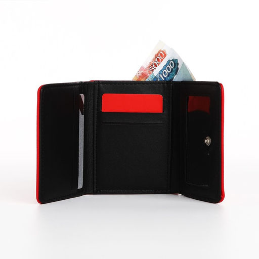 Кошелёк на кнопке, цвет красный - Simaland фото 6