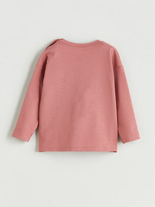 Bask?l? K?z Bebek Sweatshirt ve Pantolon 2li
