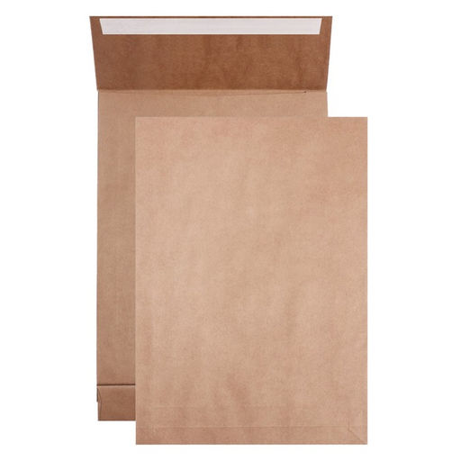 Цена за 250 шт. Пакет почтовый крафт C4 229 x 324 х 40 мм, без подсказа, без окна, отрывная лента, 130г/м