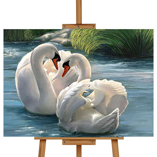 Мозаика алмазная "Преданные лебеди" 40*50см.