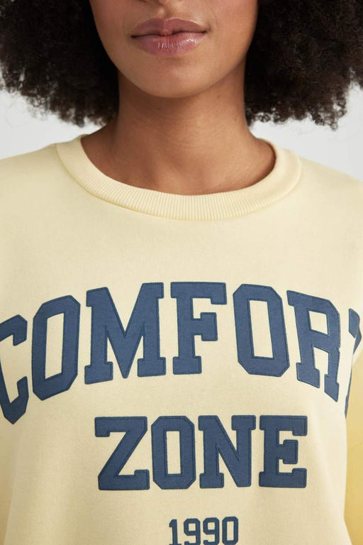 Толстый свитшот оверсайз с круглым вырезом - Defacto фото 9