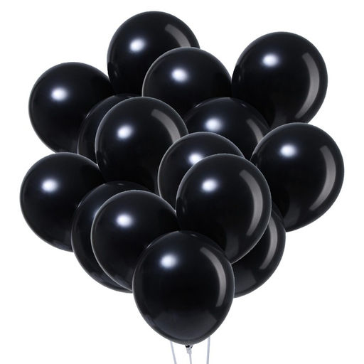 Воздушные шары латексные 12", металл, 100 шт., чёрные