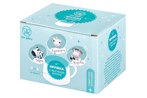 Кружка 380 мл 13,5*10*8,3 см "Зебра" с фигуркой внутри