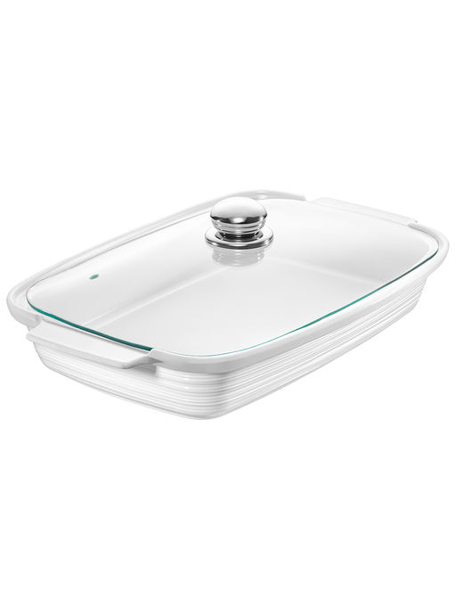 Блюдо д/запекания и сервировки 1,8 л 34*21,5*10,5 см Шелк со стеклянной крышкой, прямоугольное - Elan gallery фото 5
