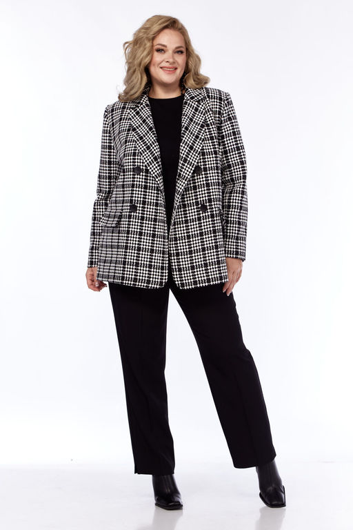 Жакет Элль стиль 2325/1ж черно-белый фото 3